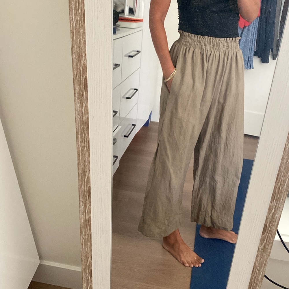 Christy Dawn smocked waist crop pants